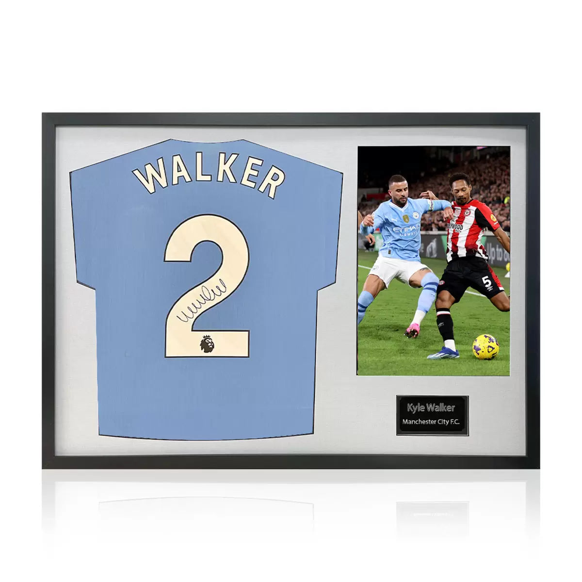 Kyle Walker Signed Framed Manchester City Football Shirt including 1 Photo in 2