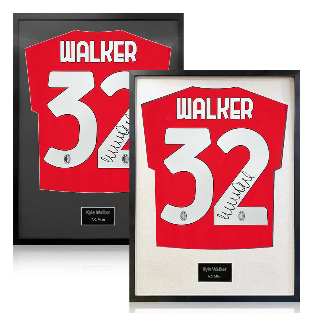 Kyle Walker Signed Framed AC Milan Football Shirt in 2 Options: White or Black