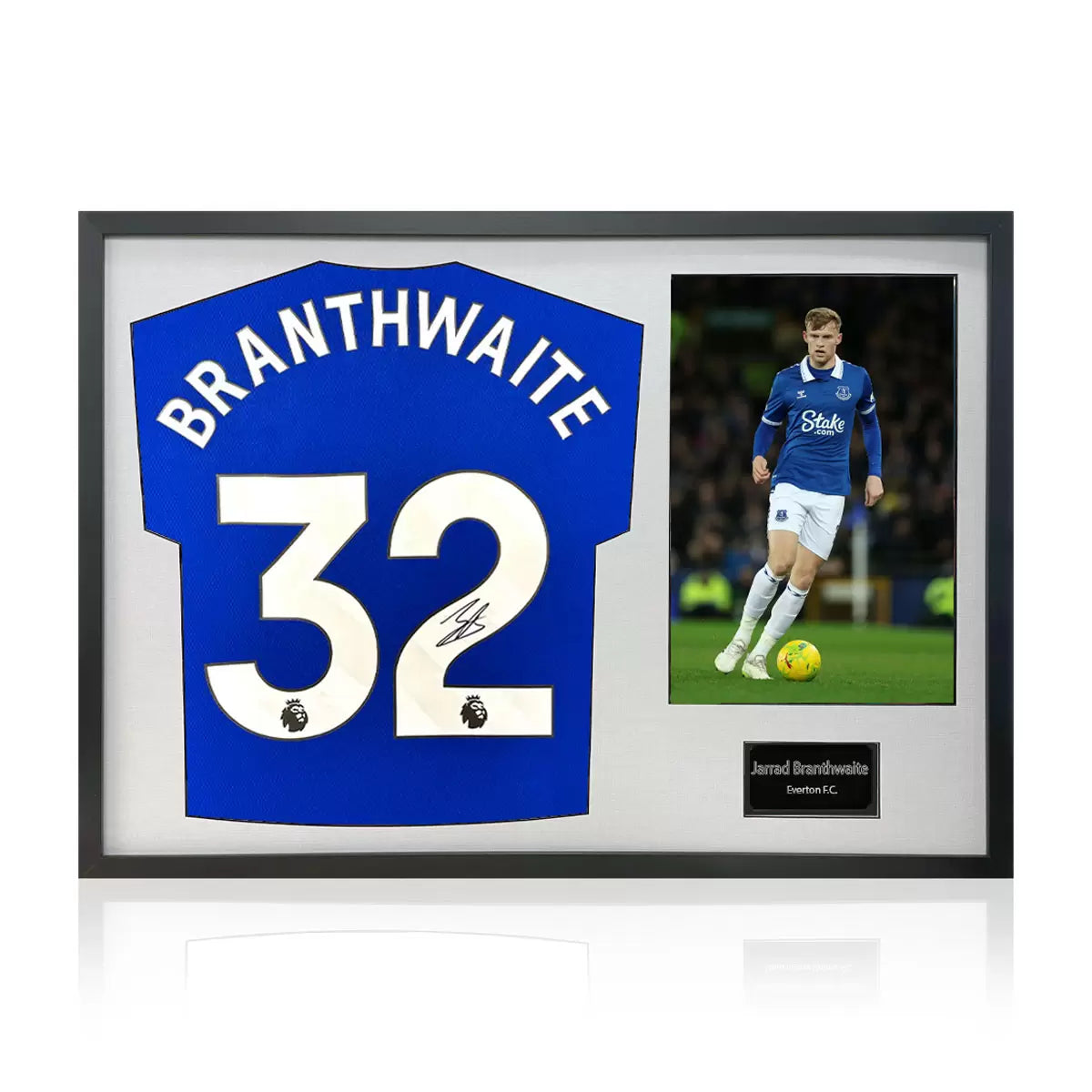 Jarred Brathwaite Signed Framed Everton Football Shirt including 1 Photo in 2