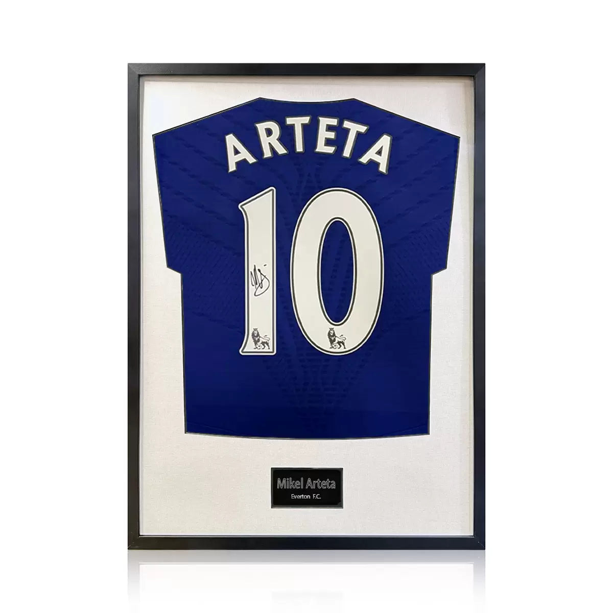Mikel Arteta Signed Framed Everton Football Shirt Only in 2 Options: White or