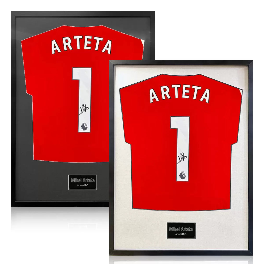 Mikel Arteta Signed Framed Arsenal Football Shirt in 2 Options: White or Black