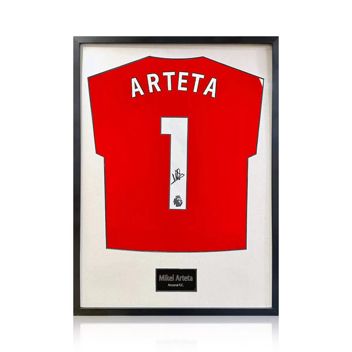 Mikel Arteta Signed Framed Arsenal Football Shirt in 2 Options: White or Black