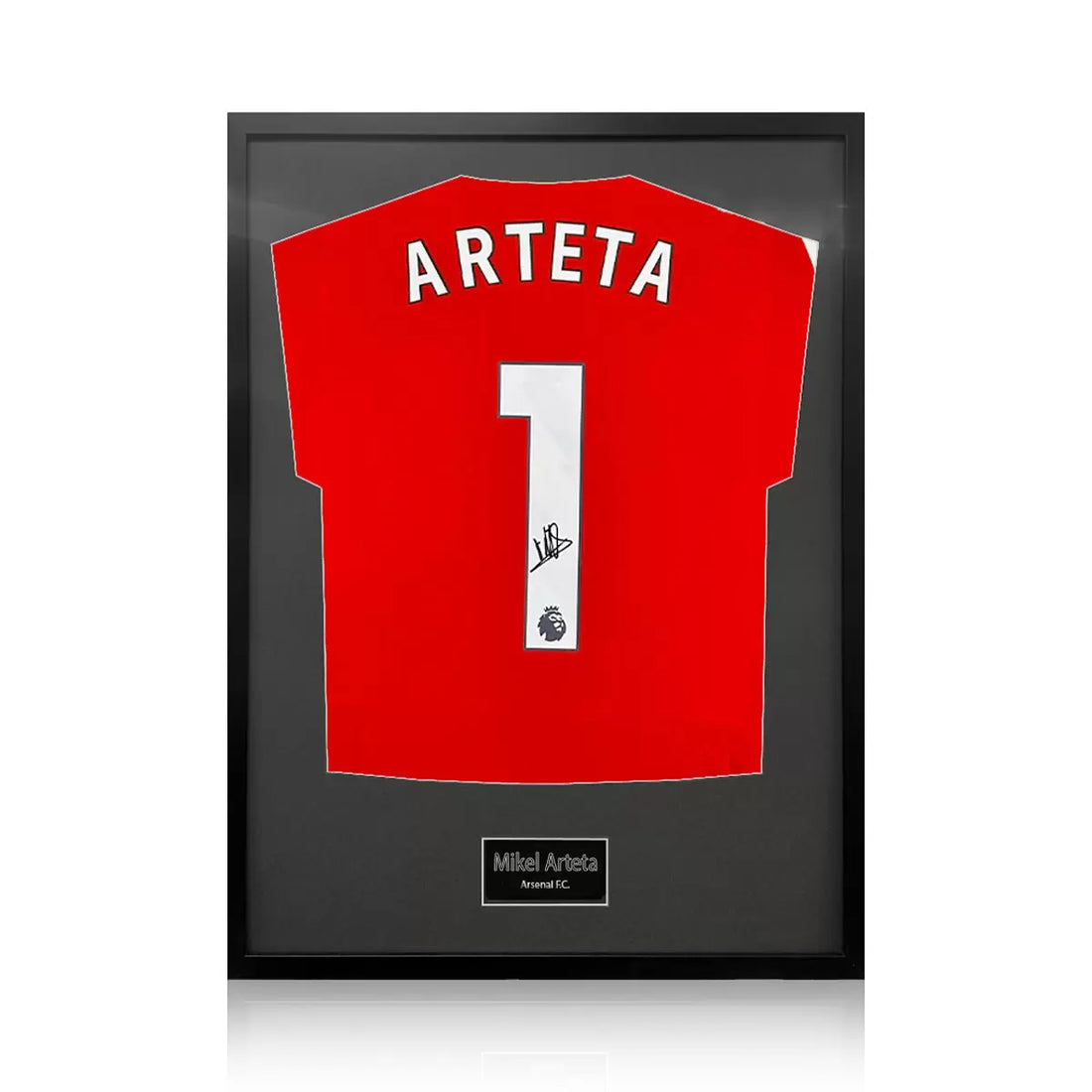 Mikel Arteta Signed Framed Arsenal Football Shirt in 2 Options: White or Black
