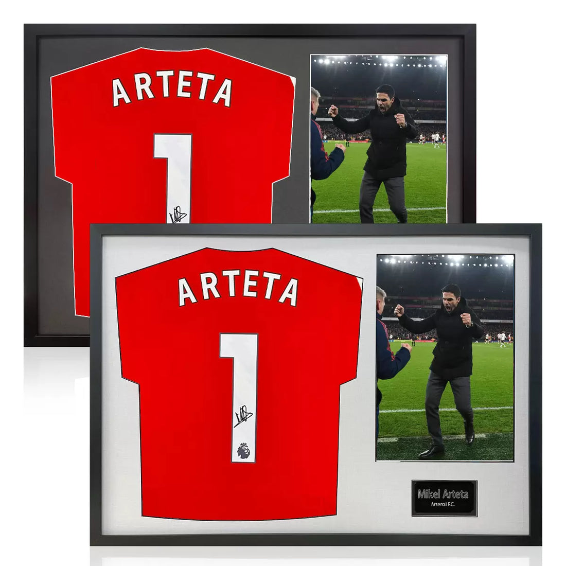 Mikel Arteta Signed Framed Arsenal Shirt including 1 Photo in 2 Options: White