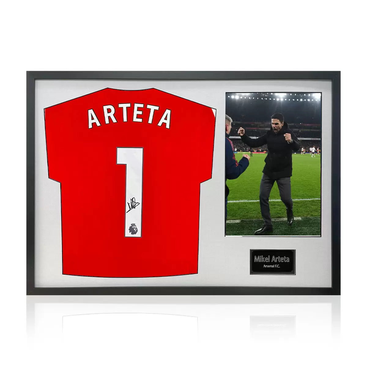Mikel Arteta Signed Framed Arsenal Shirt including 1 Photo in 2 Options: White