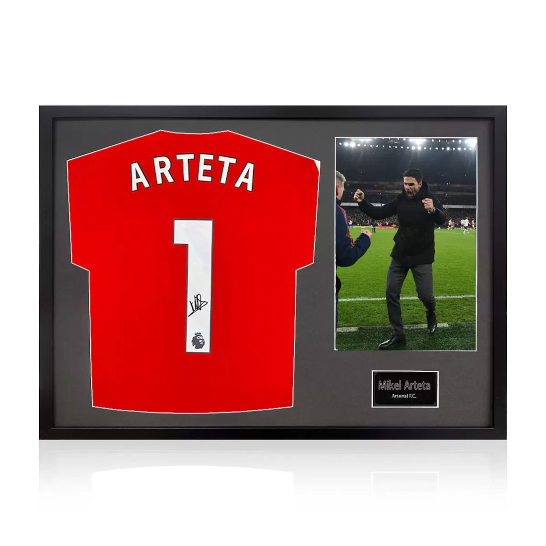 Mikel Arteta Signed Framed Arsenal Shirt including 1 Photo in 2 Options: White