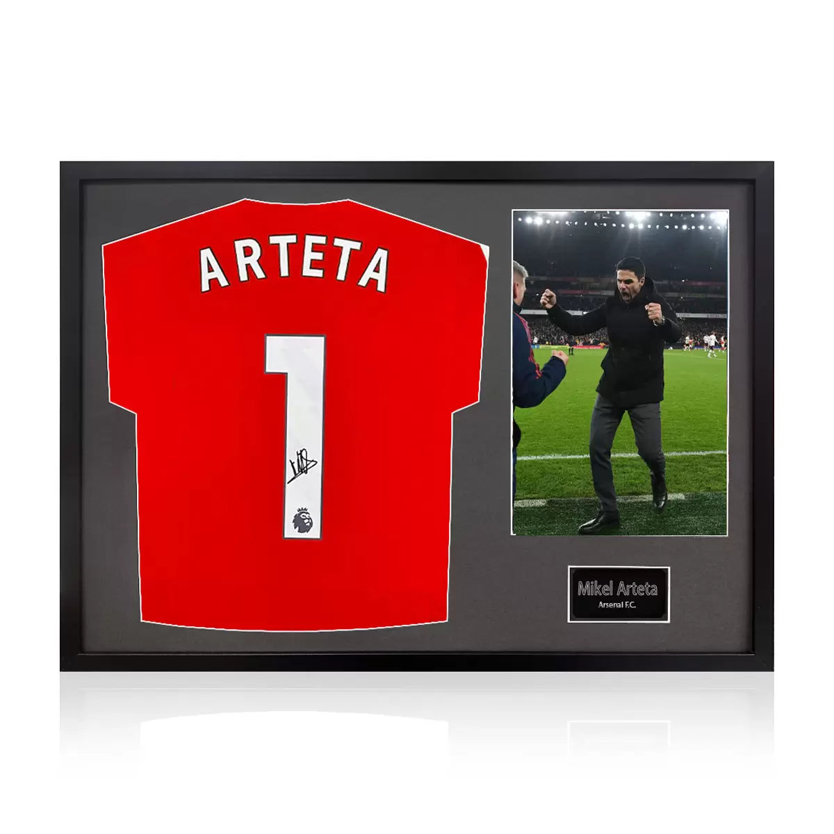 Mikel Arteta Signed Framed Arsenal Shirt including 1 Photo in 2 Options: White