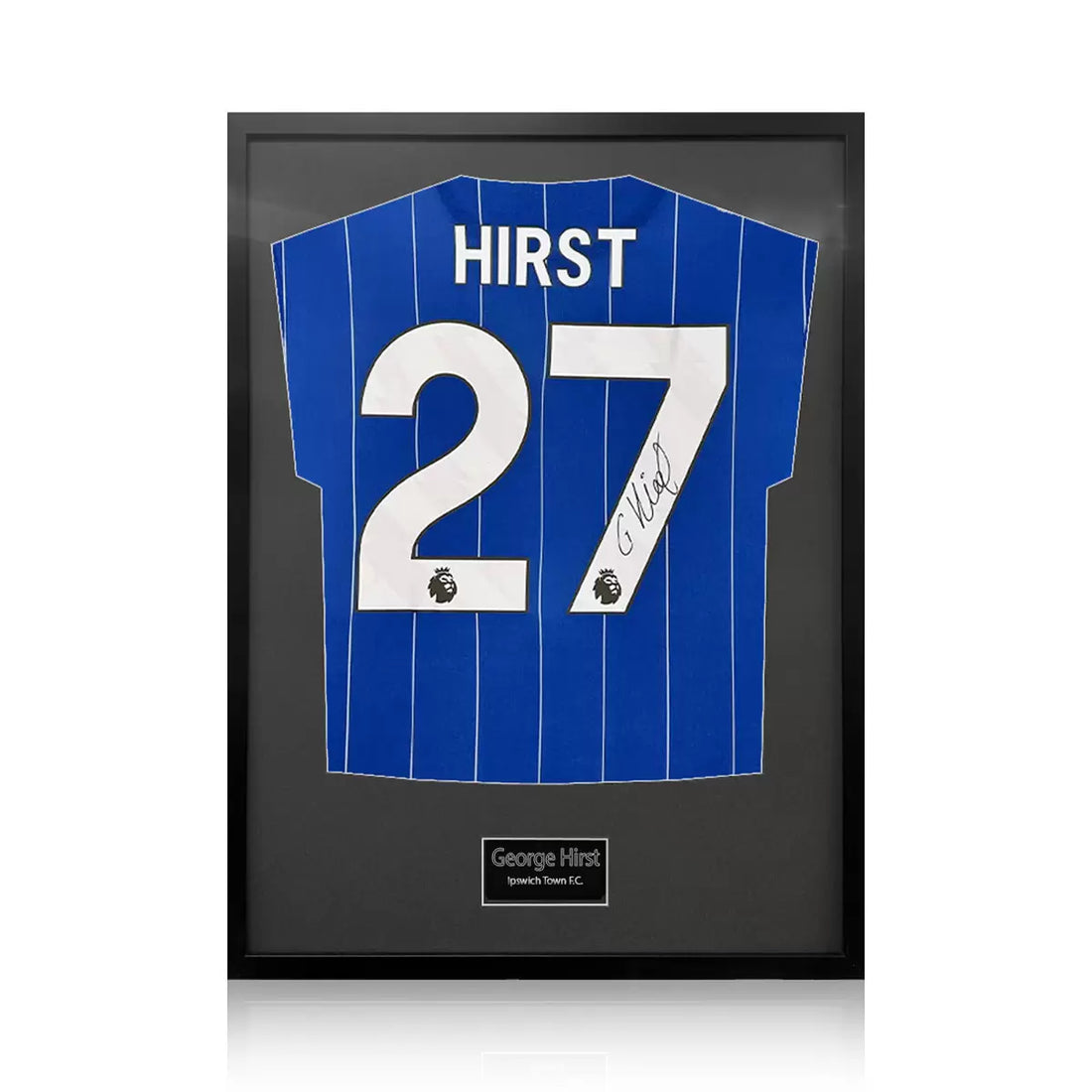 George Hirst Signed Framed Ipswich Town Football Shirt in 2 Options: White or