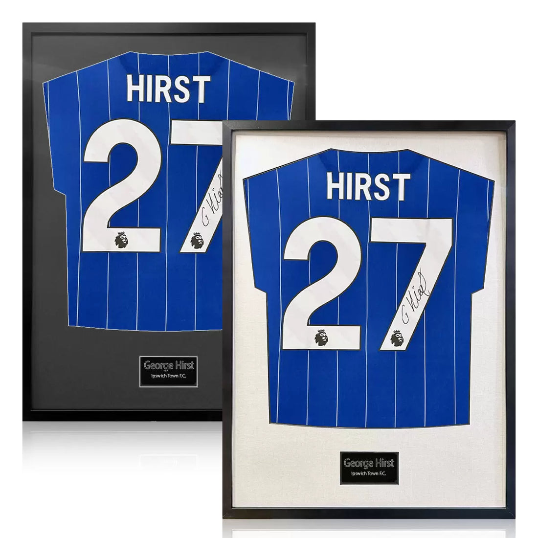 George Hirst Signed Framed Ipswich Town Football Shirt in 2 Options: White or