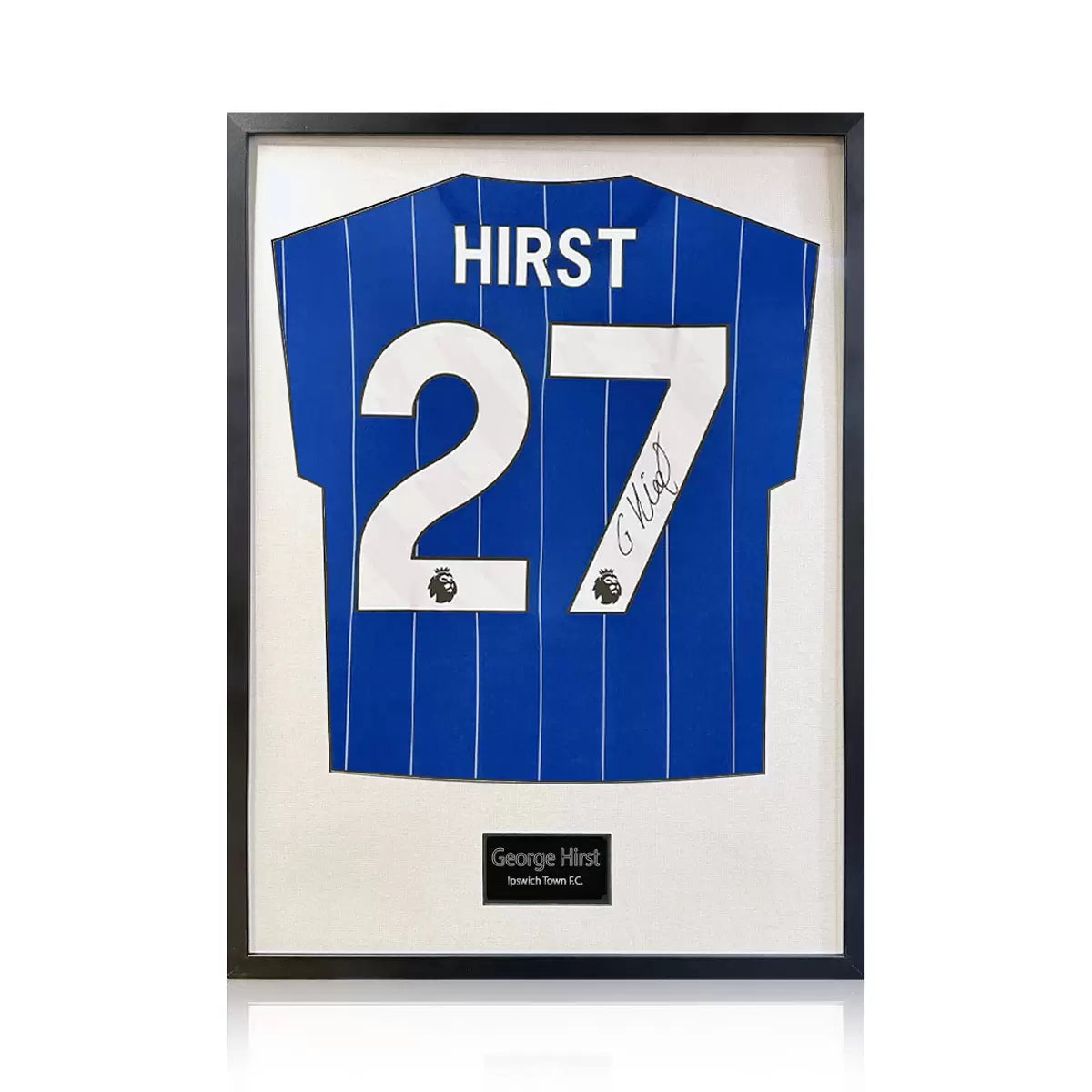 George Hirst Signed Framed Ipswich Town Football Shirt in 2 Options: White or