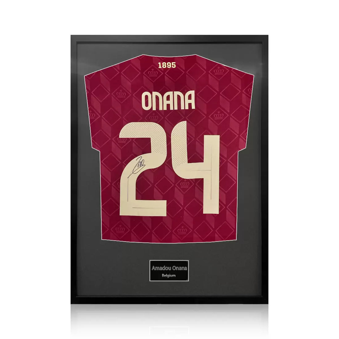 Amadou Onana Signed Framed Belgium Football Shirt in 2 Options: White or Black