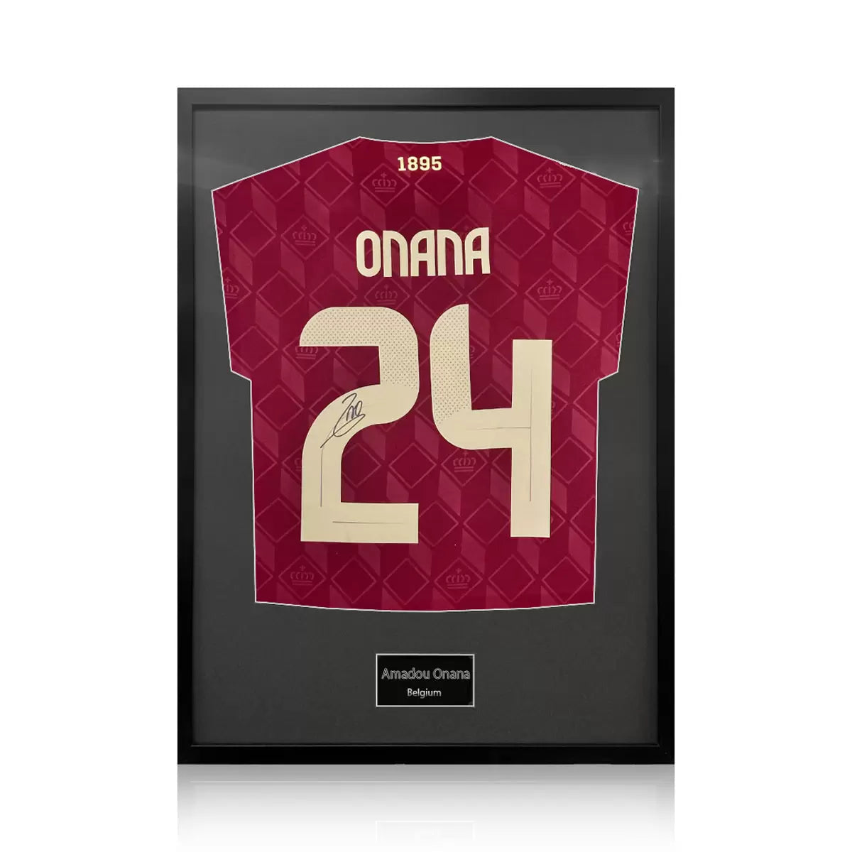 Amadou Onana Signed Framed Belgium Football Shirt in 2 Options: White or Black