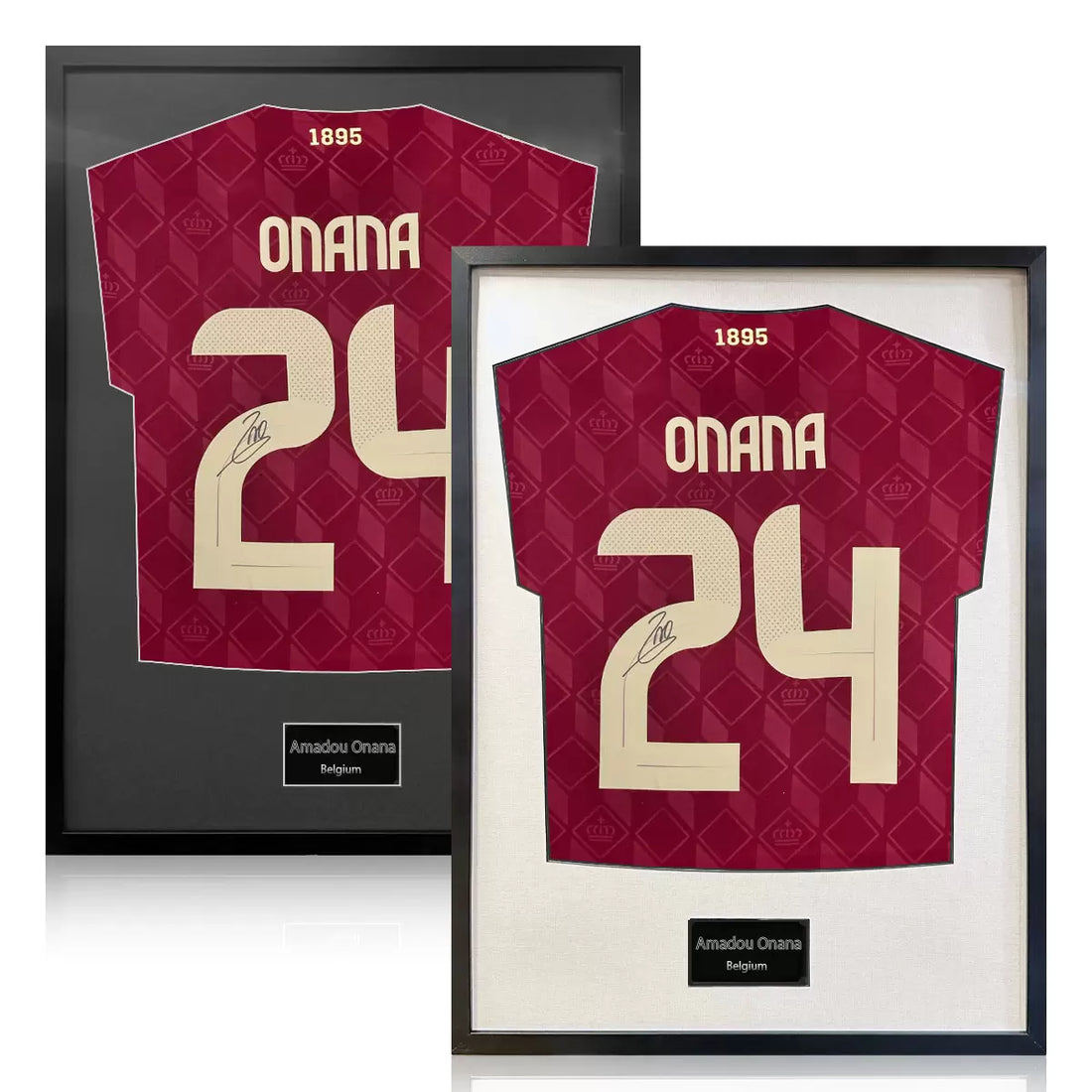 Amadou Onana Signed Framed Belgium Football Shirt in 2 Options: White or Black