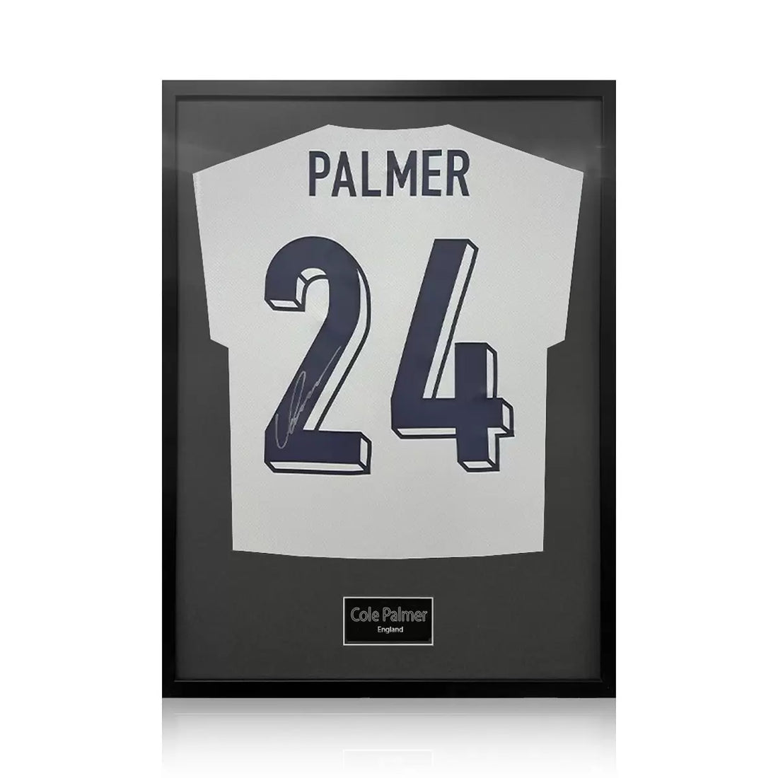 Cole Palmer Signed Framed England Football Shirt in 2 Options: White or Black