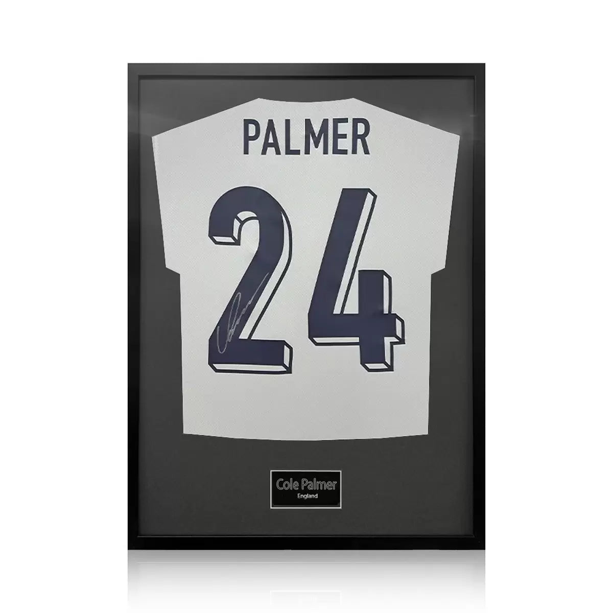 Cole Palmer Signed Framed England Football Shirt in 2 Options: White or Black