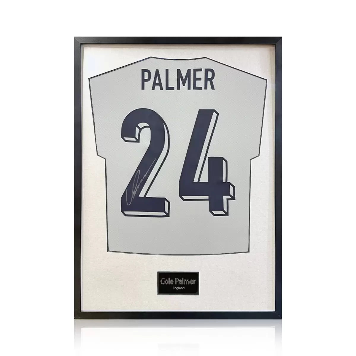 Cole Palmer Signed Framed England Football Shirt in 2 Options: White or Black