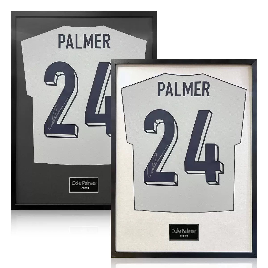 Cole Palmer Signed Framed England Football Shirt in 2 Options: White or Black
