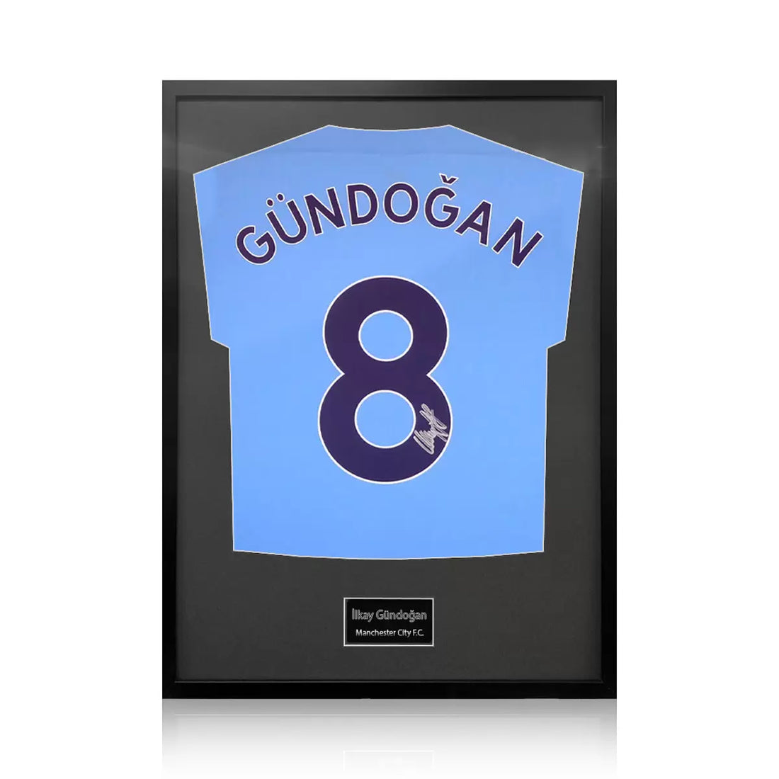 İlkay Gündoğan Signed Framed Manchester City Football Shirt including in 2