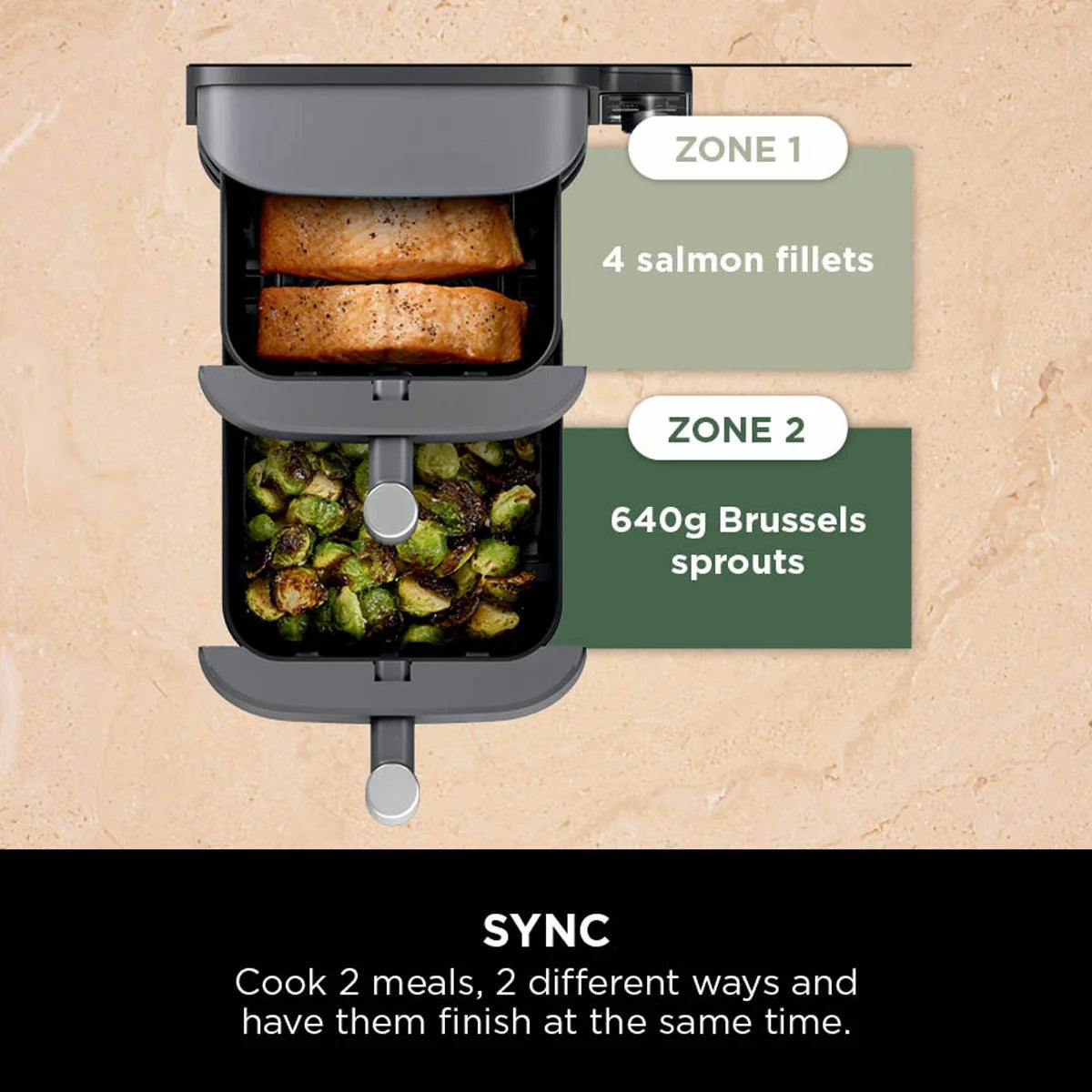 Ninja SL400UK Double Stack XL 9.5L Air Fryer in Silver