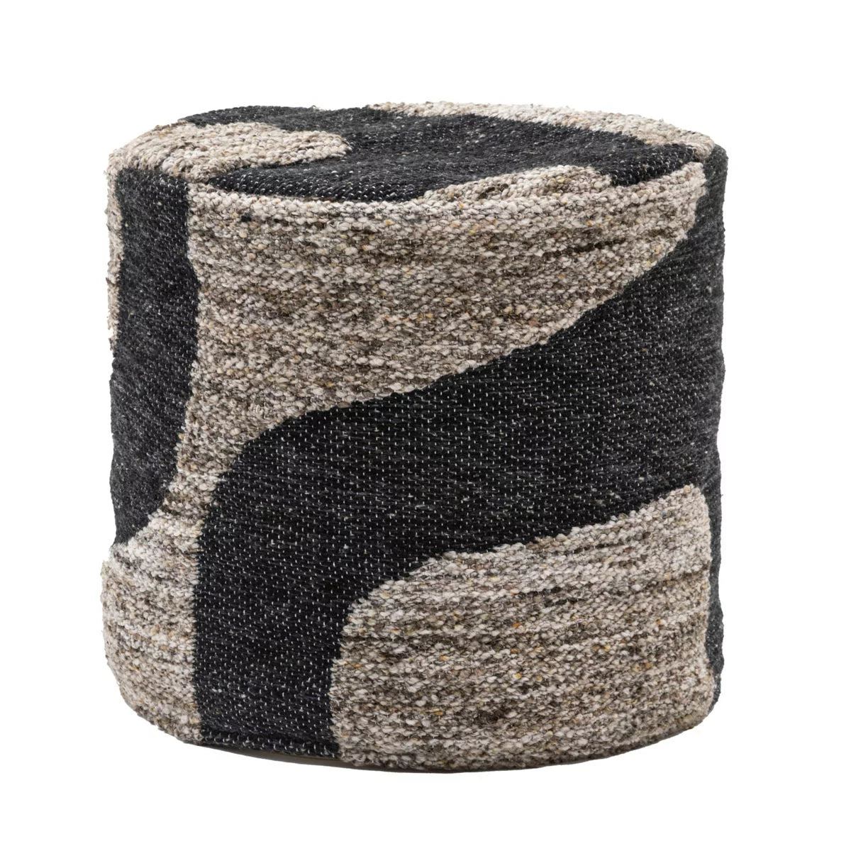 Gallery Bergen Mono Graphic Drum Pouffe, 50 x 45 cm