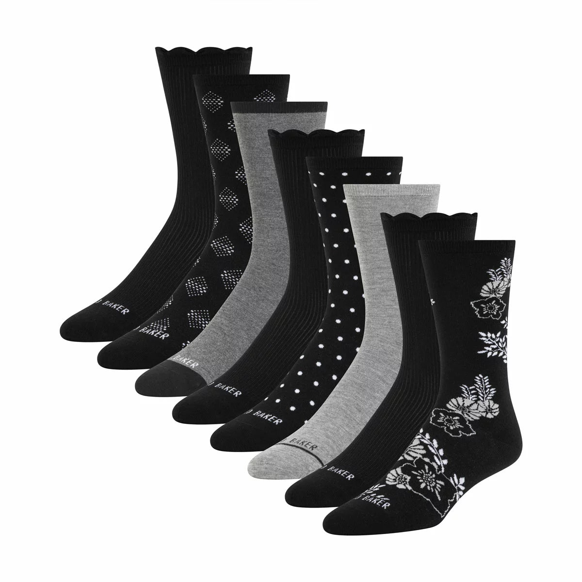 Ted Baker Women's Crew Sock, 8 Pack