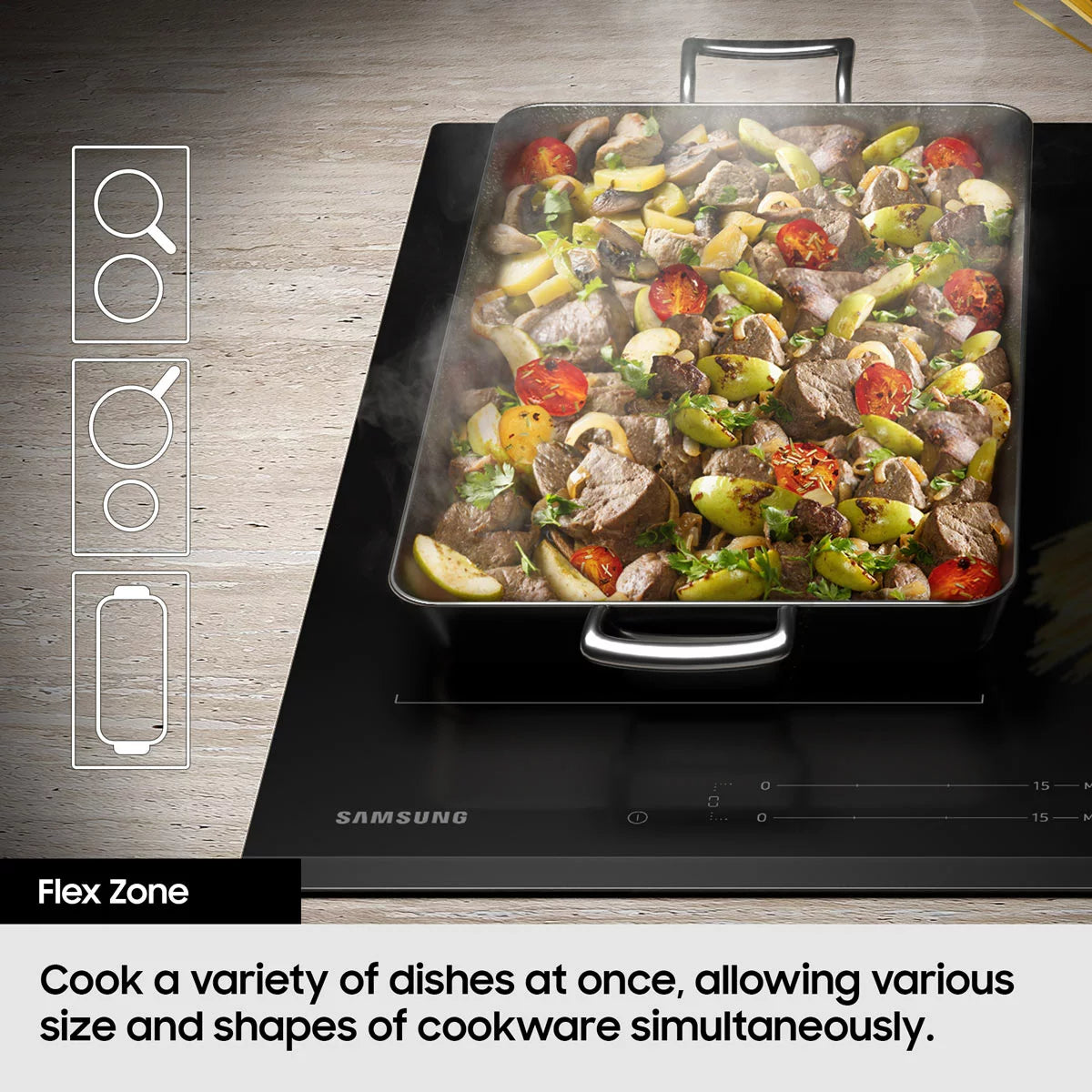 Samsung Series 5 Flex Zone NZ84C5047GK/U1 Smart Induction Hob, in Black