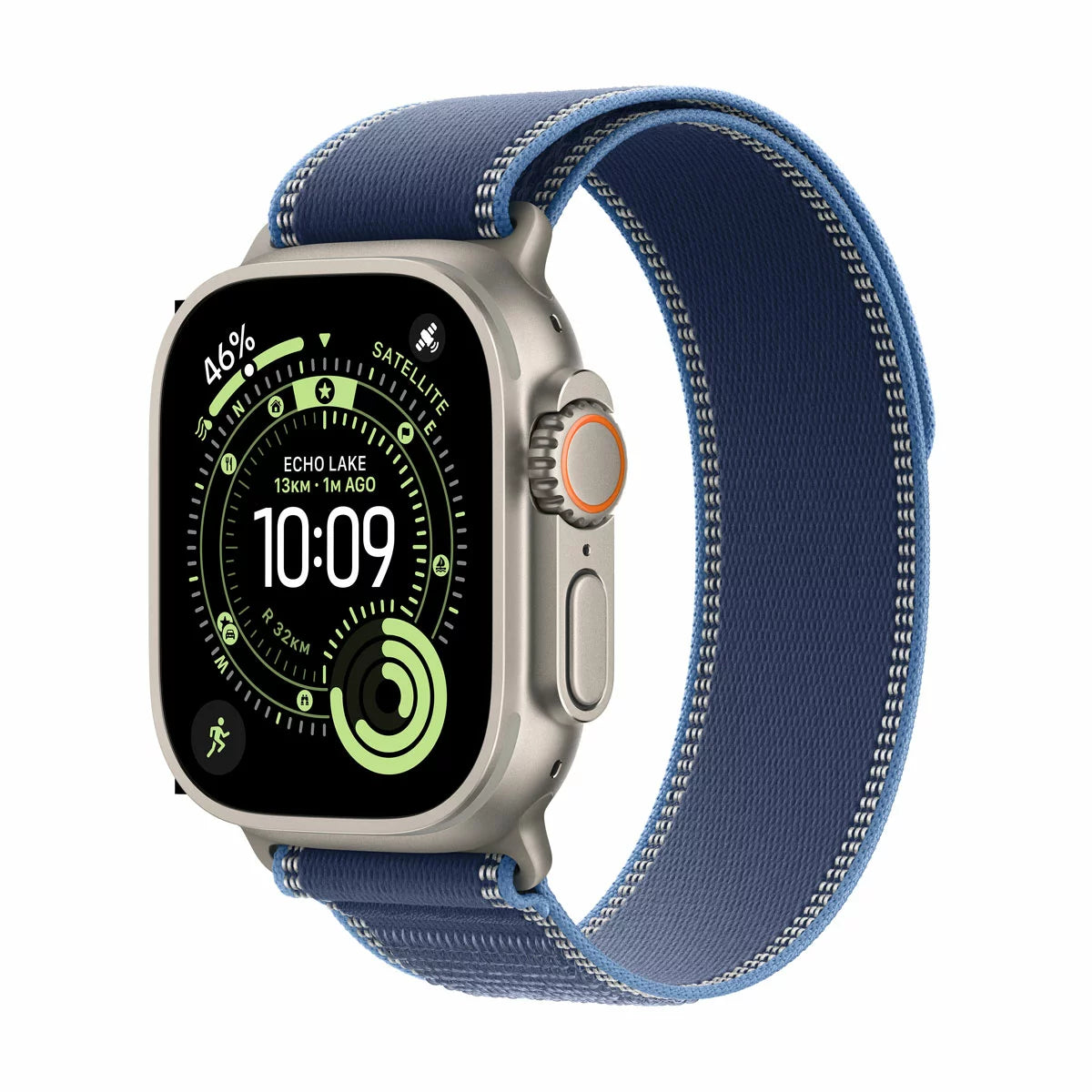 Apple Watch Ultra 3 GPS + Cellular, 49mm Titanium Case with Bright Blue Trail