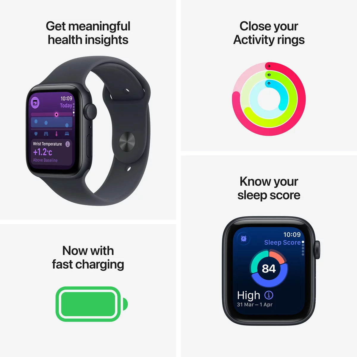 Apple Watch SE 3 GPS, 40mm Aluminium Case with Sport Band S/M