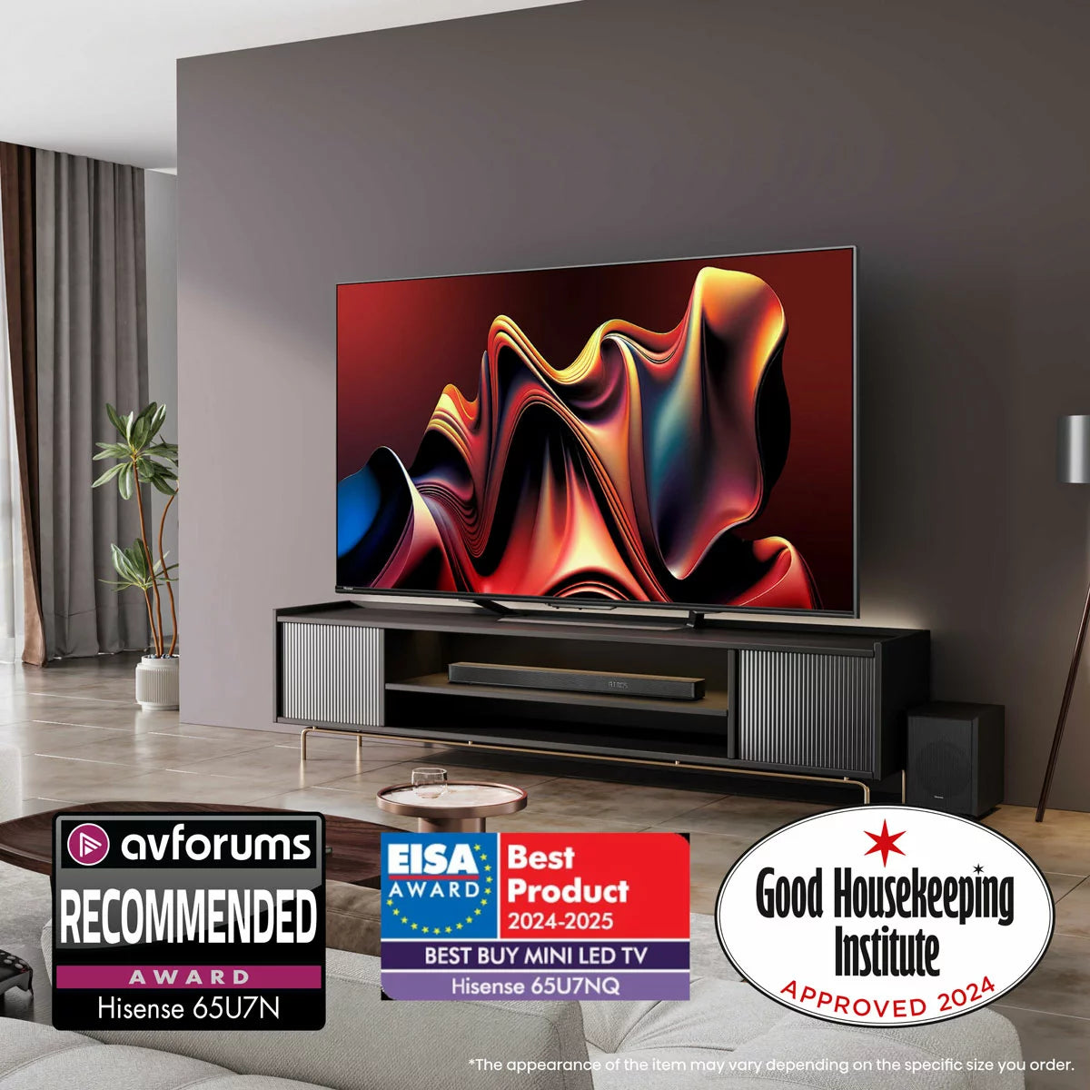 Hisense 100U7NQTUK 100 Inch Mini-LED 4K UHD Smart TV, view 3