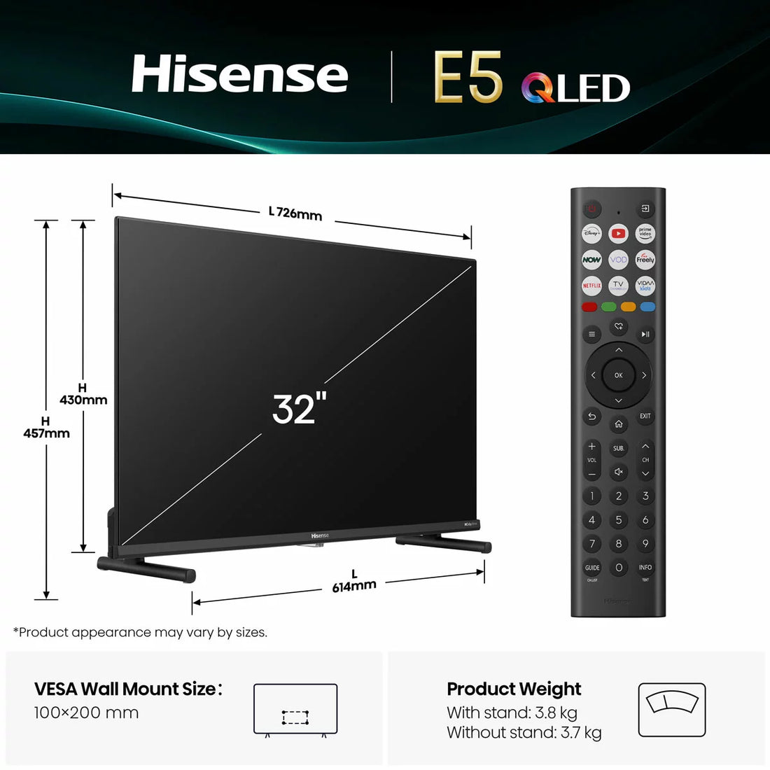 Hisense 32E5QTUK 32 Inch QLED Smart TV