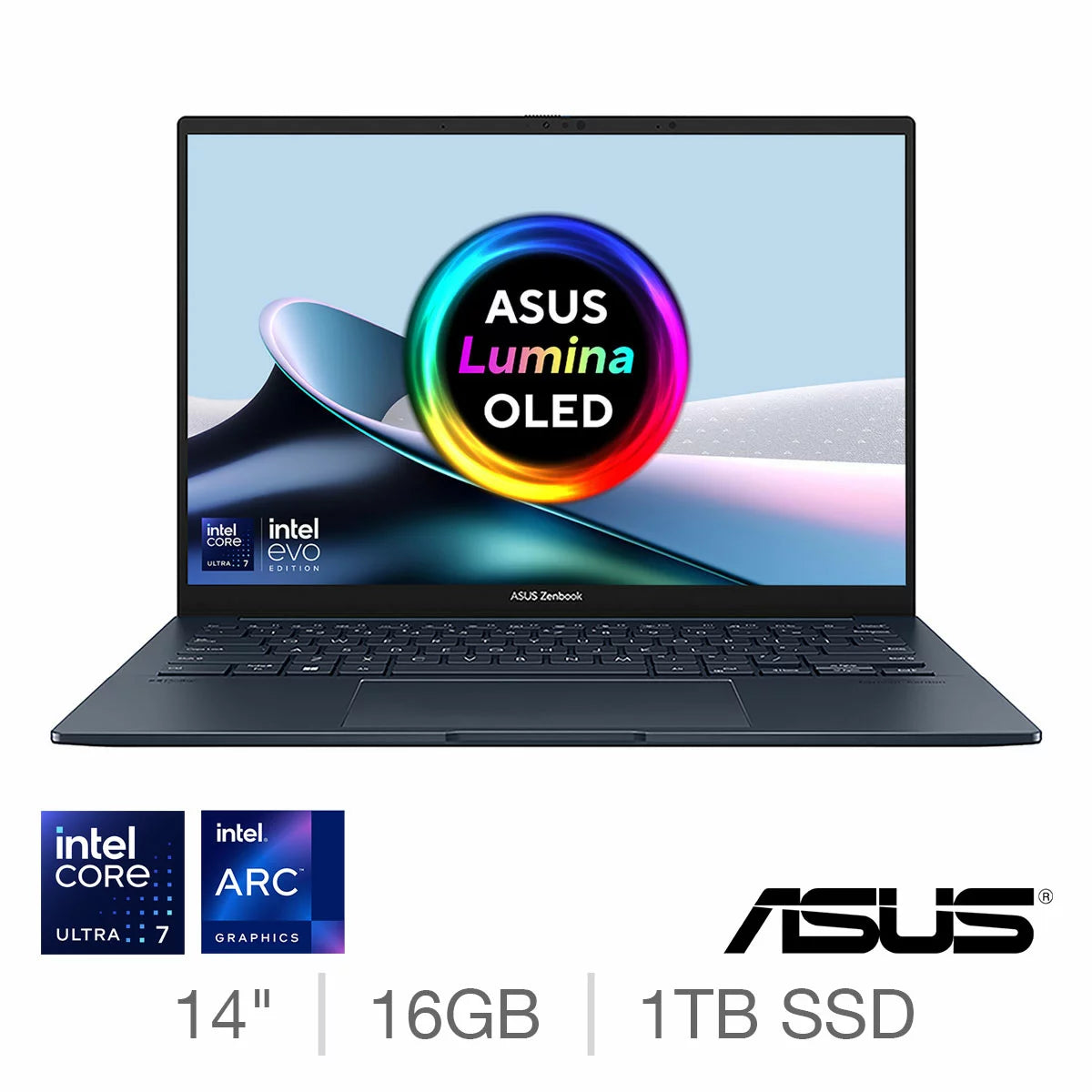 ASUS Zenbook, Intel Core Ulta 7, 16GB RAM, 1TB SSD, 14 Inch OLED Laptop