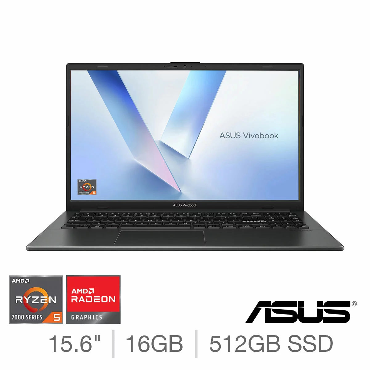 ASUS Vivobook Go, AMD Ryzen 5, 16GB RAM, 512GB SSD, 15.6 Inch Laptop