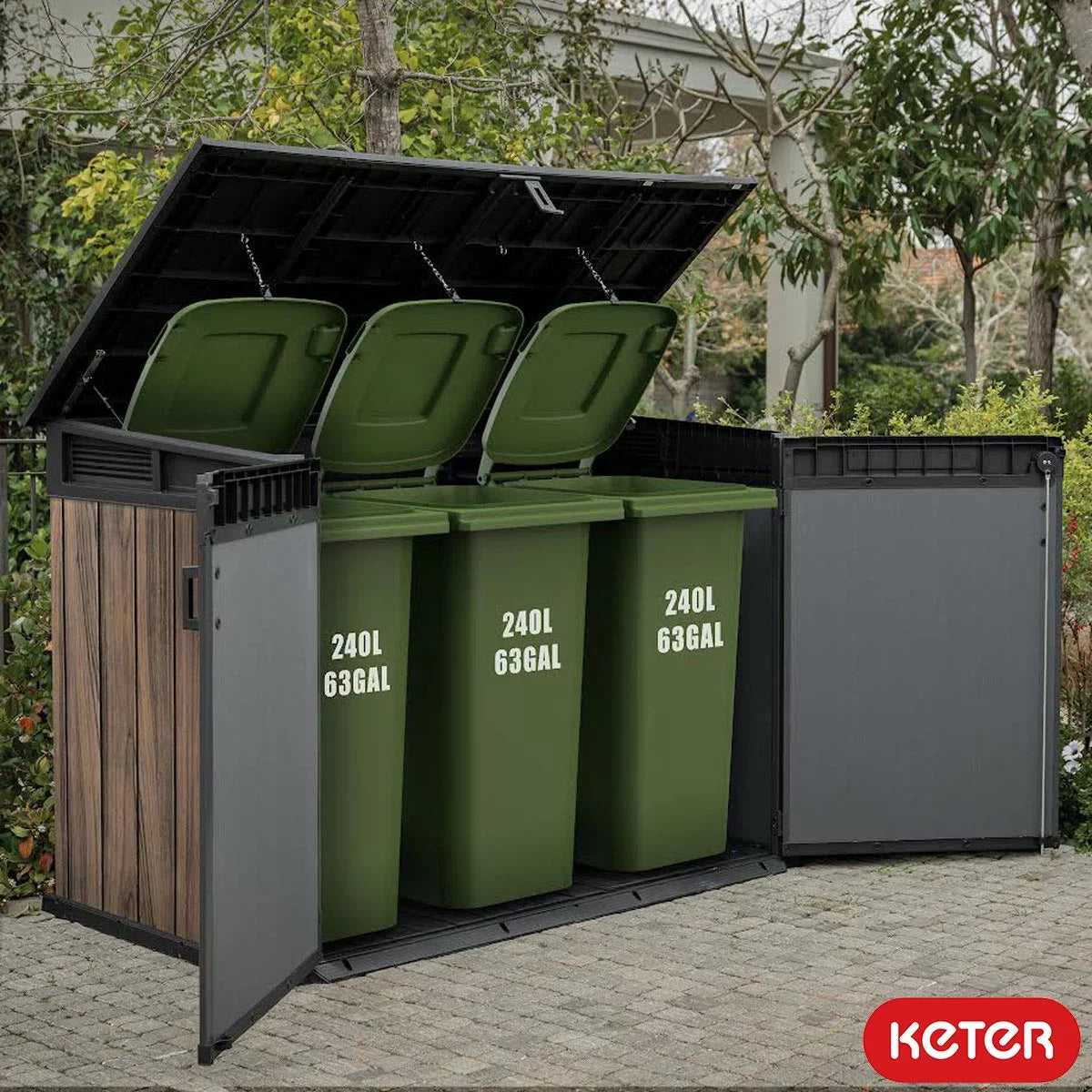 Keter Rosewood Horizon 6ft 3" x 3ft 7" (1.9 x 1.1m) Horizontal 2, 020 Litre