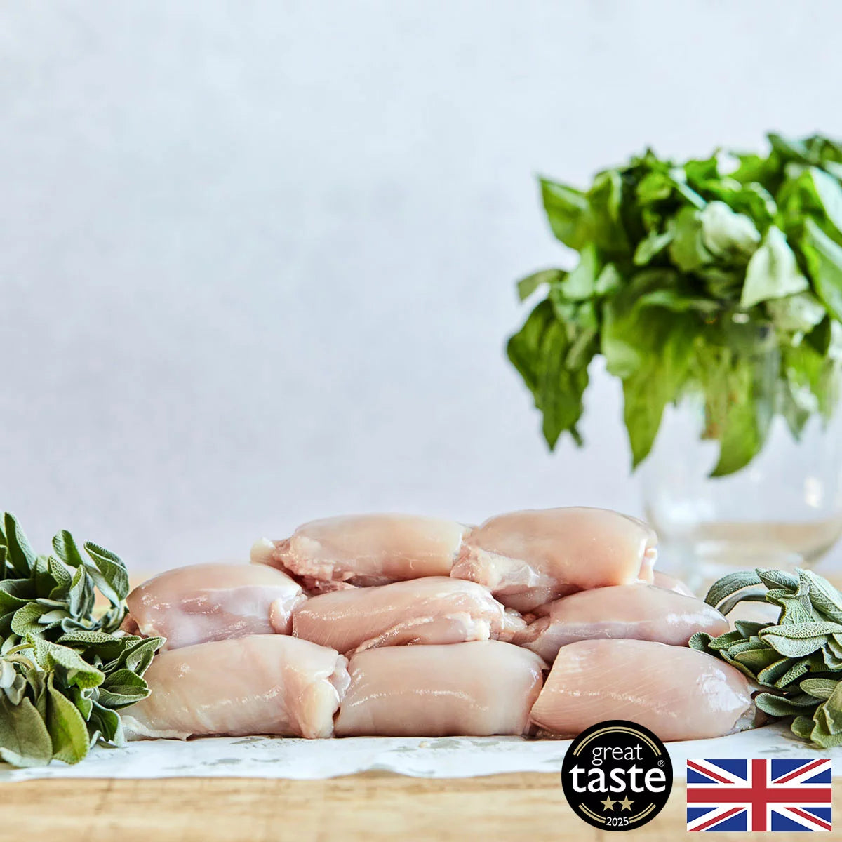 Herb Fed Free Range Chicken Thigh Box, 2kg Skinless & Boneless (Serves 8-9