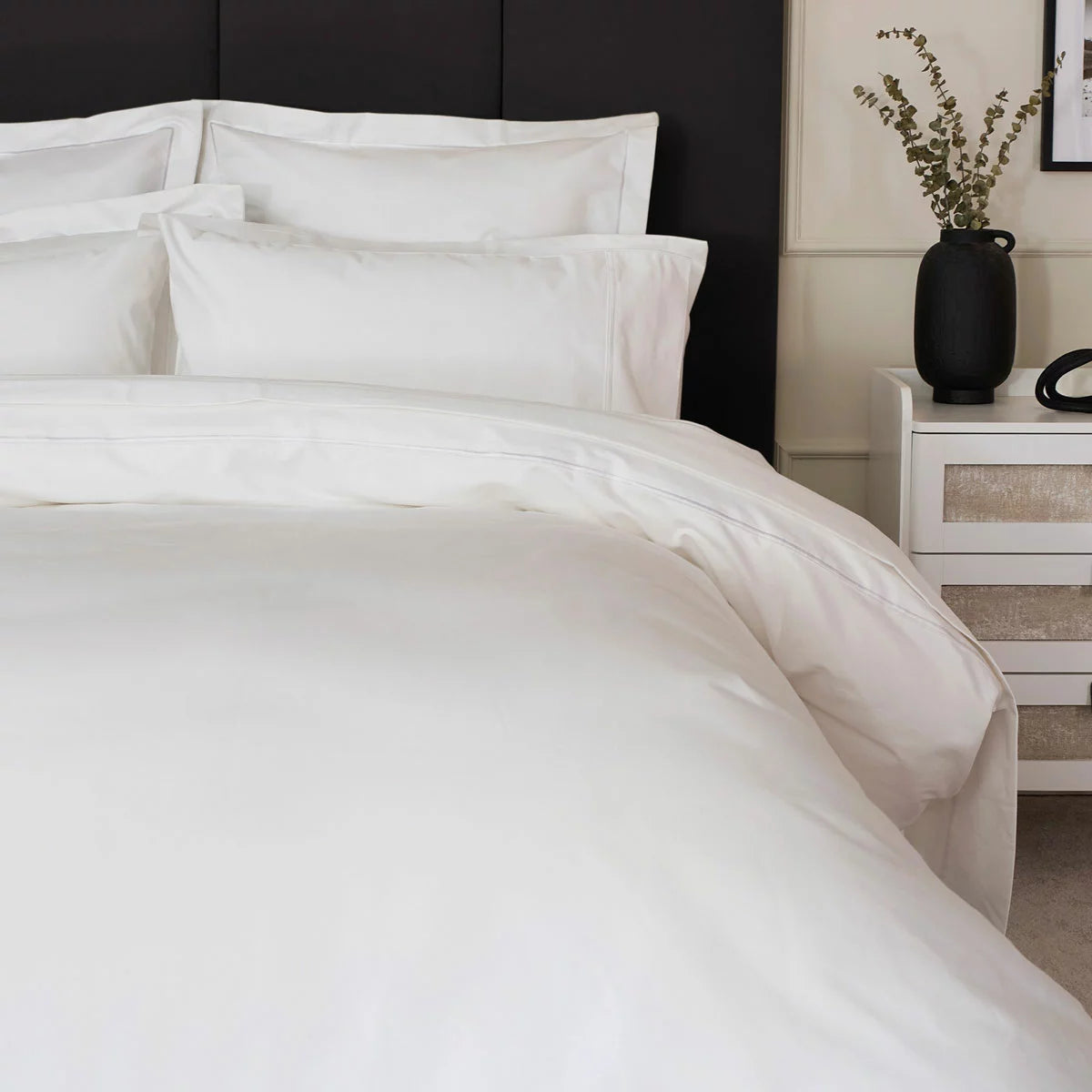 Belledorm 1200 Thread Count Cotton White Bedding Bundle in 3 Sizes