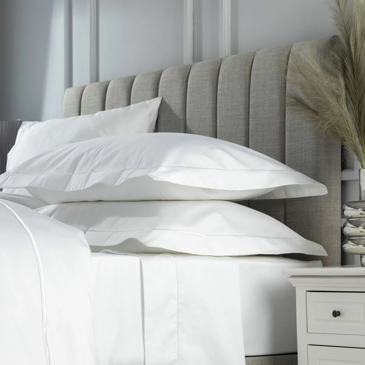 Belledorm 1200 Thread Count Cotton White Oxford Pillowcase Pair