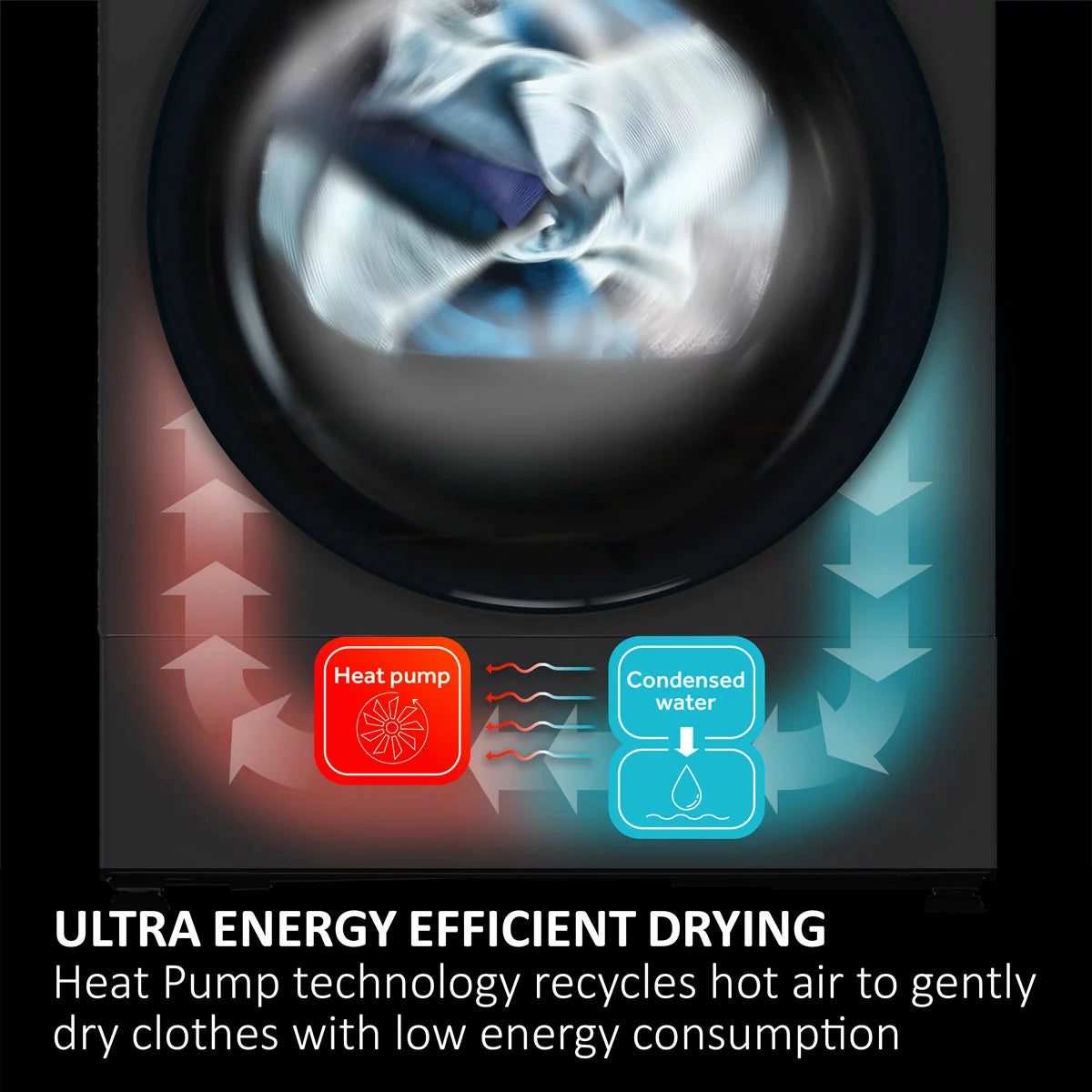 Haier HD100-D357GU1, 10kg Heat Pump Tumble Dryer, A++ Rated in Graphite