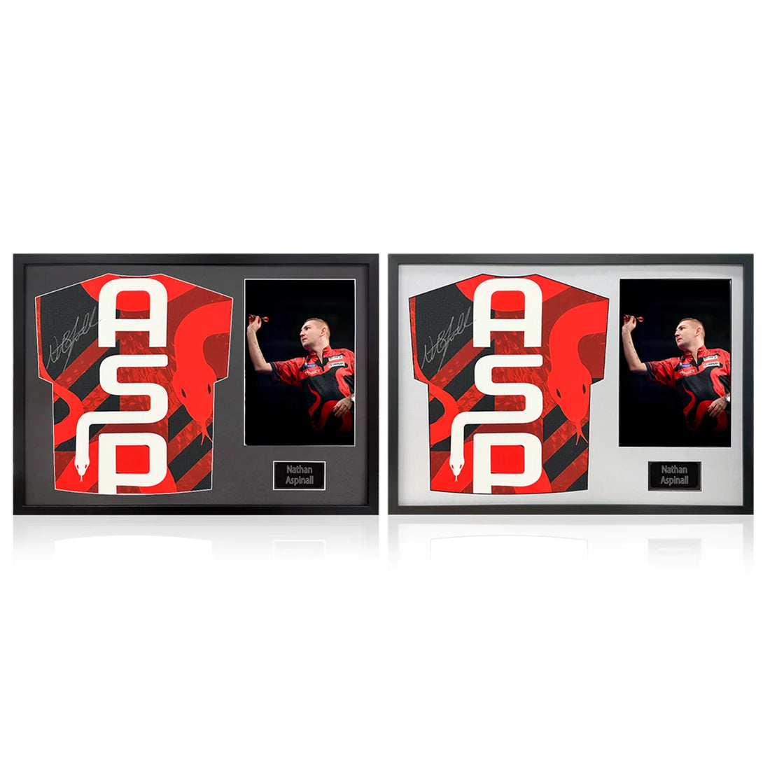 Nathan Aspinall Signed Framed Darts Shirt including 1 Photo in 2 Options: White
