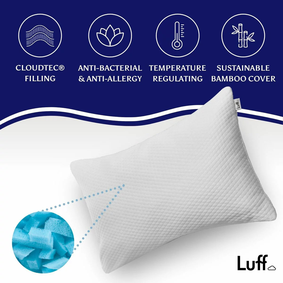 Luff Luxury Bamboo Memory Foam Pillow
