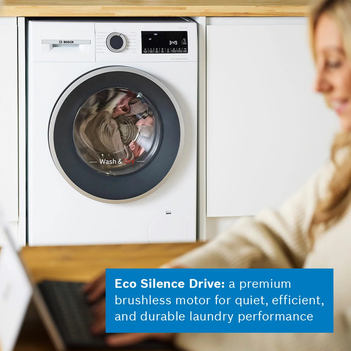 Bosch WNG25401GB Series 6 Washer Dryer, 10.5/6kg Capacity, D Rated in White