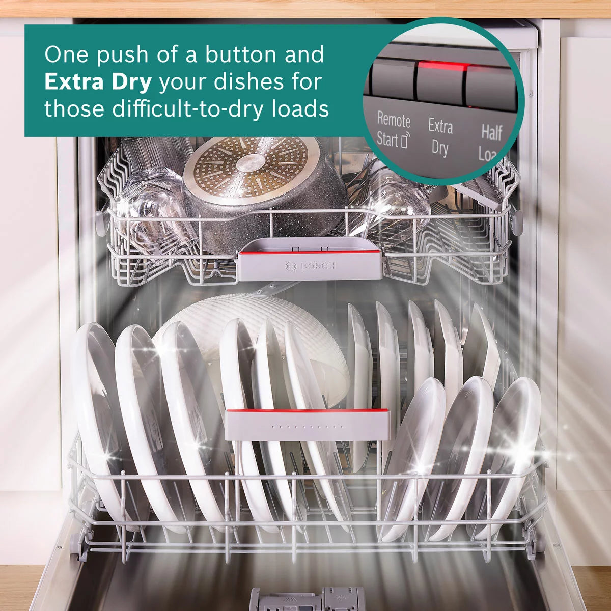 Bosch Series 4 SMS4EMI06G 14 Place Setting Dishwasher, B Rated in Inox