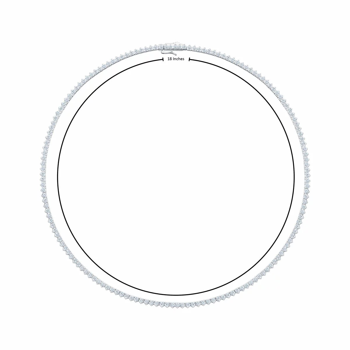 10.00ctw Round Brilliant Cut Diamond Tennis Necklace, 14ct White Gold