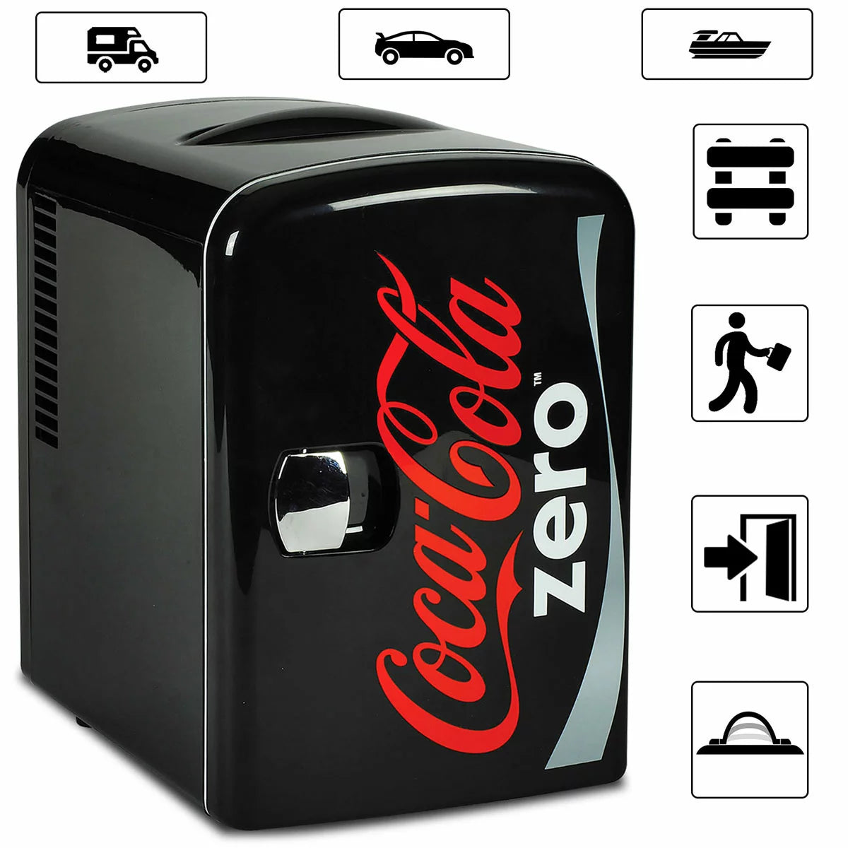 Coca-Cola 4L Mini Fridge 6 Can Portable 12V Cooler / Warmer in 5 Designs