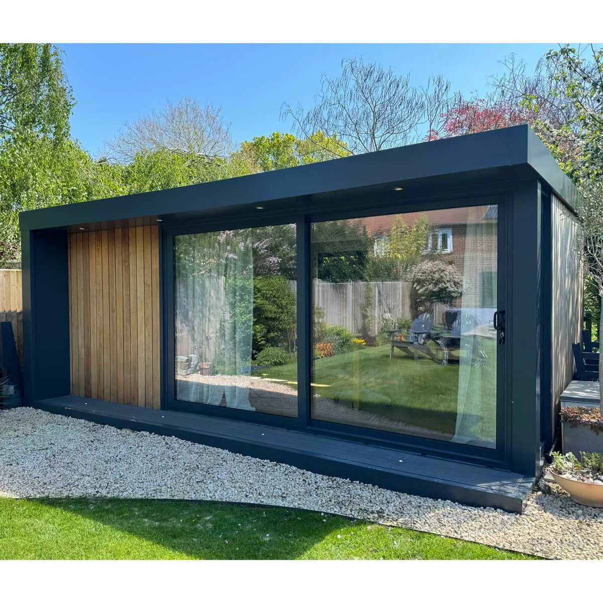 Caldecot Garden Room Installed by Outdoor Modular Spaces, Available 15sqm up