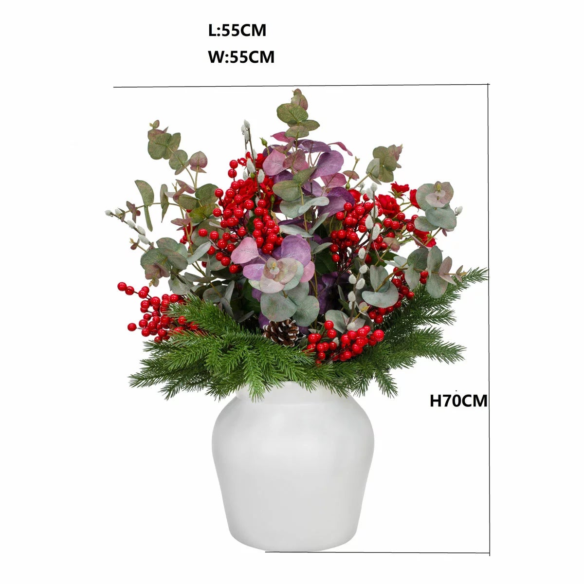 Artificial Winter Bouquet in Vase, view 2