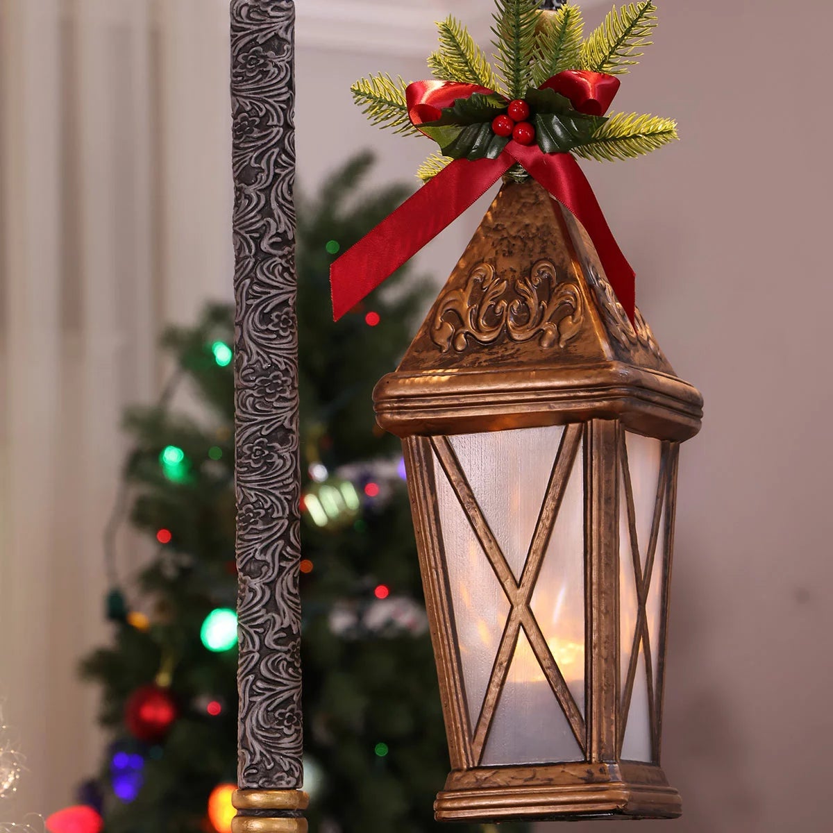 6ft (183cm) Animated Santa with Motion Sensor, Singing & LED Lantern, view 5