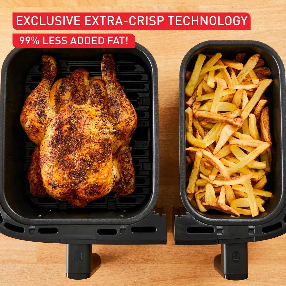 Tefal Easy Fry Essential Dual Air Fryer 8.3L, EY901HG