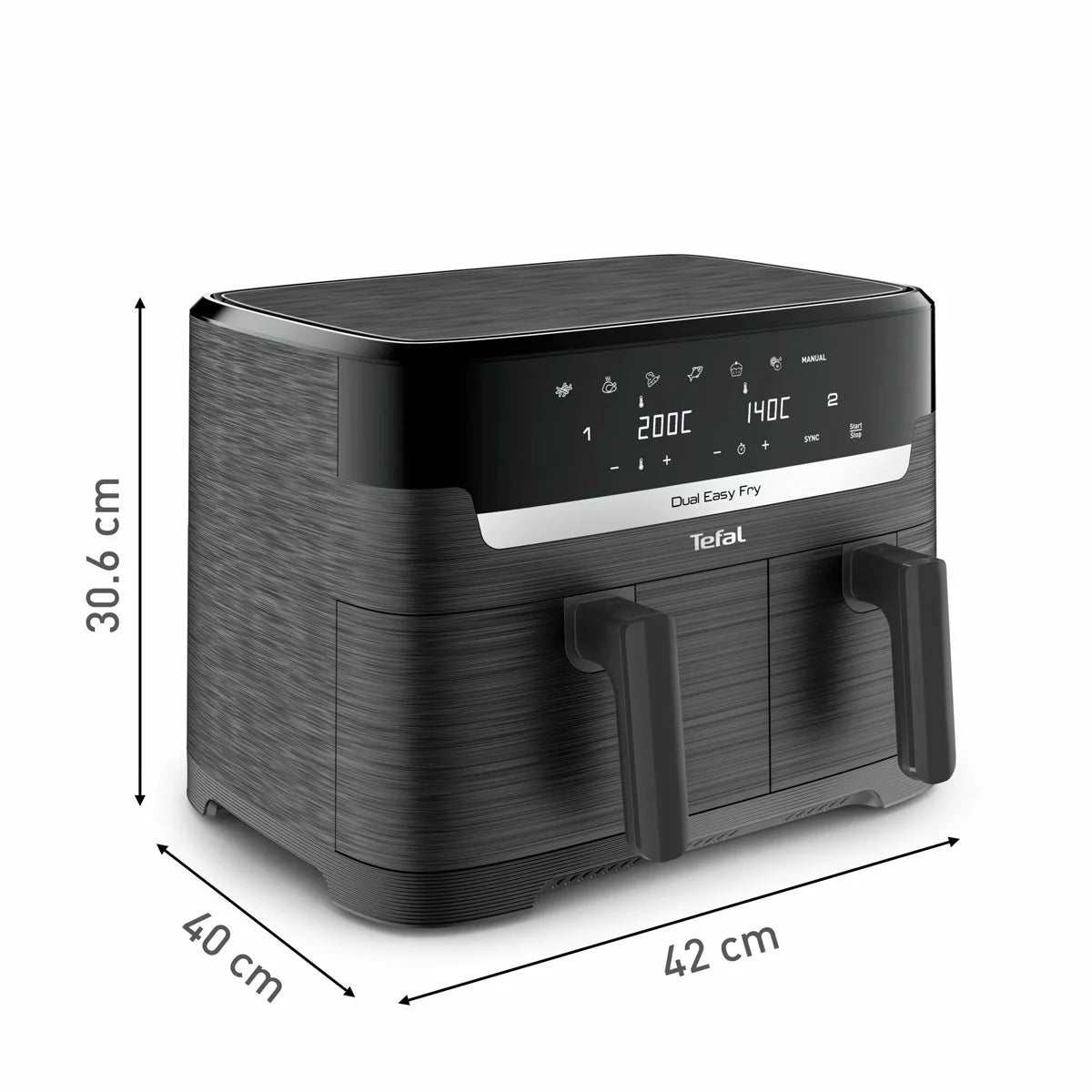 Tefal Easy Fry Essential Dual Air Fryer 8.3L, EY901HG