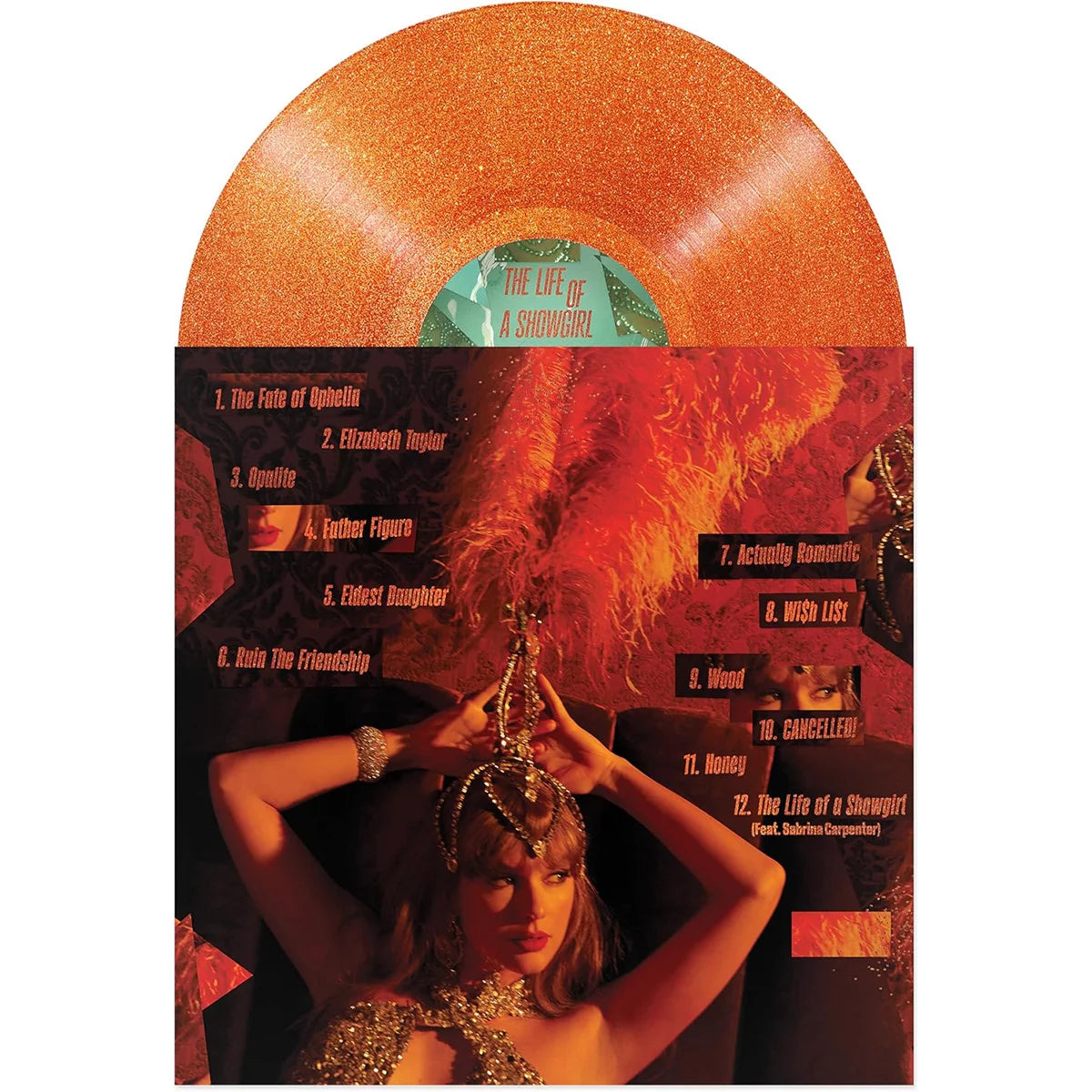 The Life of a Showgirl - Portofino Orange Glitter Vinyl by Taylor Swift