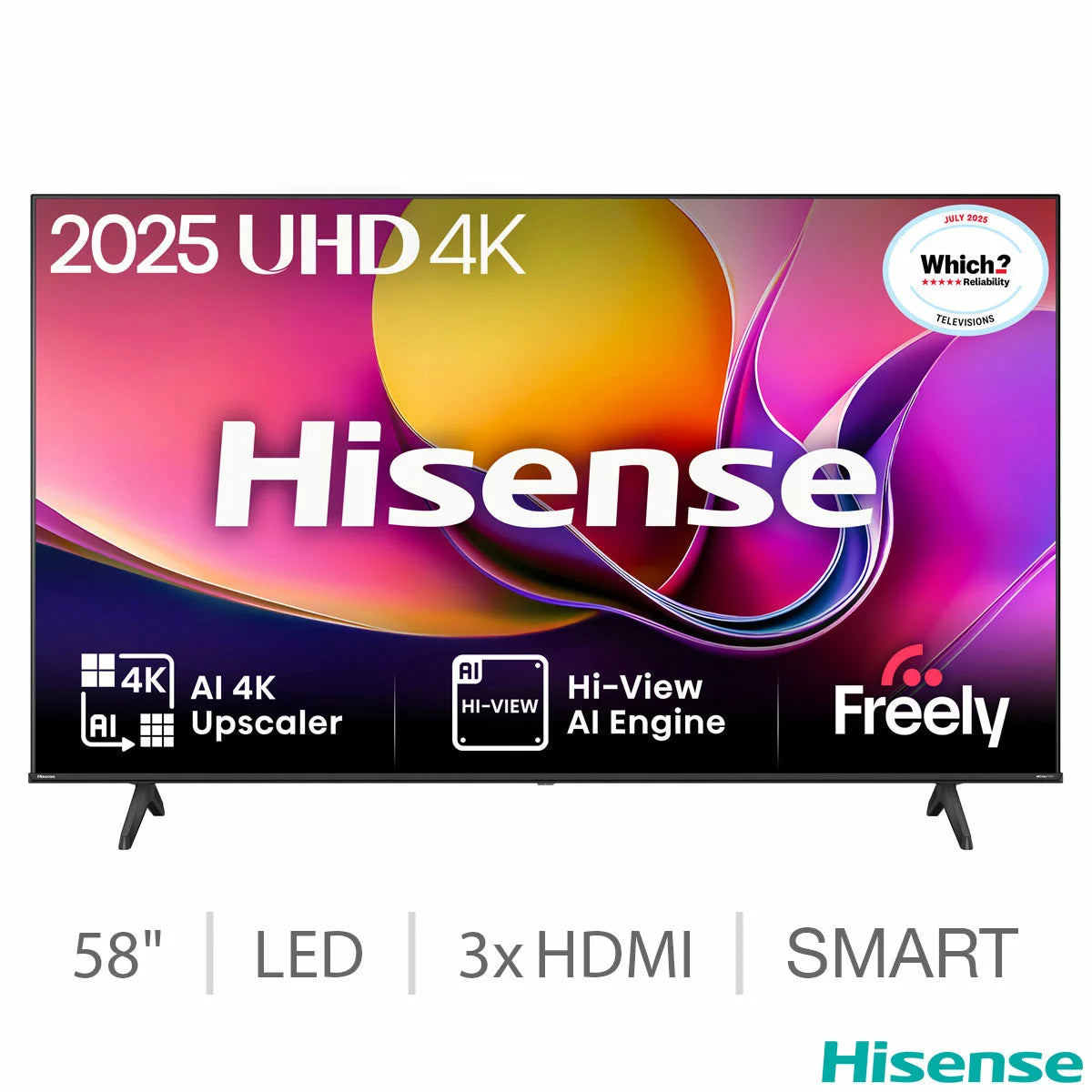 Hisense 58E6QTUK 58 Inch 4K Ultra HD Smart TV